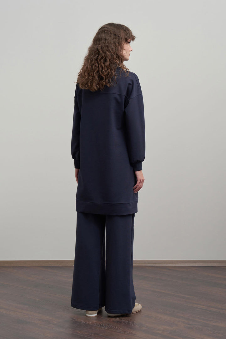 Cotton shirt with chest pocket - Navy