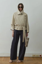 Load image into Gallery viewer, Navy Raffy Wide Leg Pants - Suud Collection
