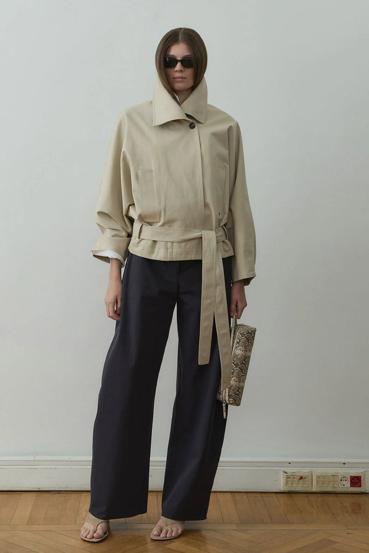 Navy Raffy Wide Leg Pants - Suud Collection