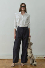 Load image into Gallery viewer, Navy Raffy Wide Leg Pants - Suud Collection