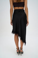 Load image into Gallery viewer, Satin Lace Midi Skirt