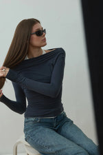 Load image into Gallery viewer, Blue Emily Two-Piece Blouse Set - Suud Collection