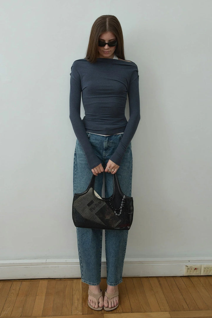 Blue Emily Two-Piece Blouse Set - Suud Collection