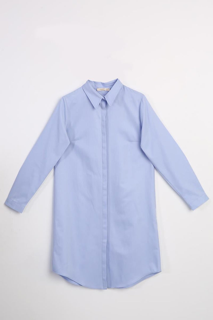 Cotton-blend blouse - Blue