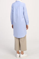 Load image into Gallery viewer, Cotton-blend blouse - Blue