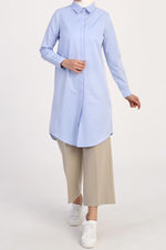Load image into Gallery viewer, Cotton-blend blouse - Blue