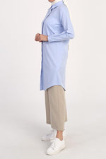 Load image into Gallery viewer, Cotton-blend blouse - Blue