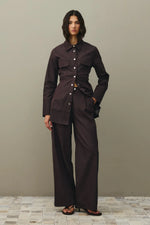 Load image into Gallery viewer, Relaxed Cut Palazzo Denim Trousers - Brown