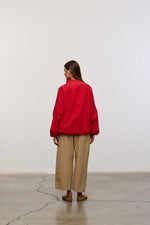 Load image into Gallery viewer, High-Neck Bomber Jacket - Red