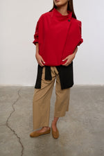 Load image into Gallery viewer, High-Neck Bomber Jacket - Red