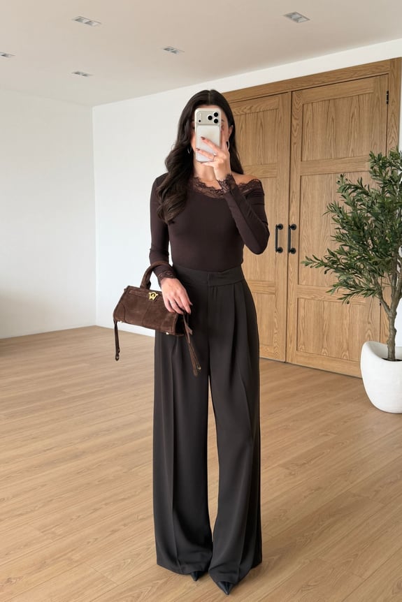 High Waist Wide Leg Trousers