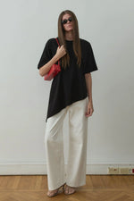 Load image into Gallery viewer, Black Asymmetrical Oversized T-Shirt - Suud Collection