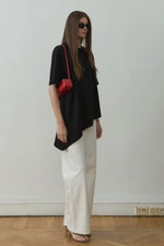 Load image into Gallery viewer, Black Asymmetrical Oversized T-Shirt - Suud Collection