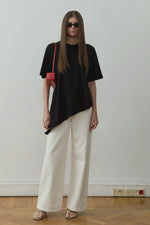 Load image into Gallery viewer, Black Asymmetrical Oversized T-Shirt - Suud Collection