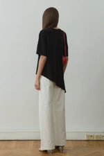 Load image into Gallery viewer, Black Asymmetrical Oversized T-Shirt - Suud Collection