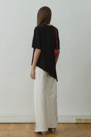 Black Asymmetrical Oversized T-Shirt - Suud Collection