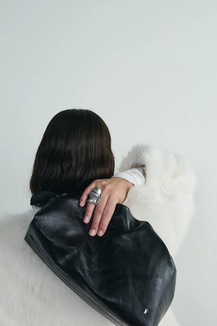 Cove Ruched Clutch - Black