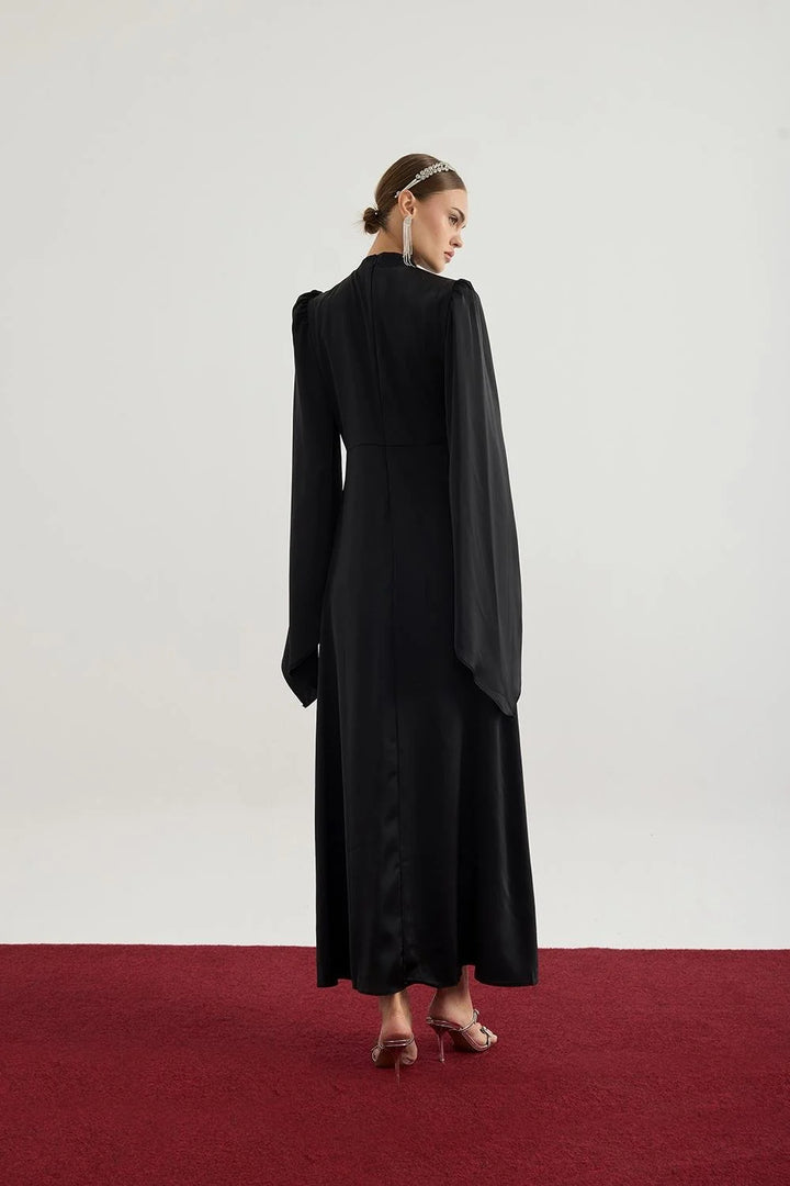 Elora Satin Dress - Black