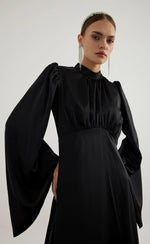 Load image into Gallery viewer, Elora Satin Dress - Black