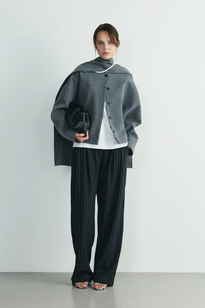 Lina Pleated Striped Trousers