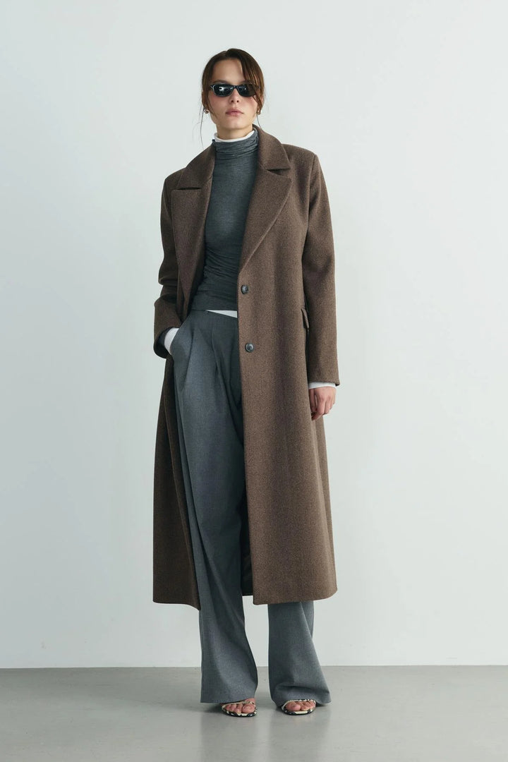 Ari Double-Breasted Maxi Wool Coat