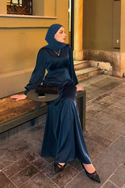Elena Dress - Petrol Blue