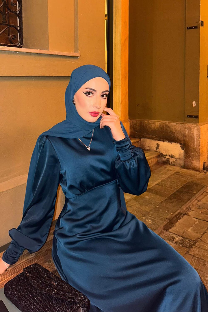 Elena Dress - Petrol Blue